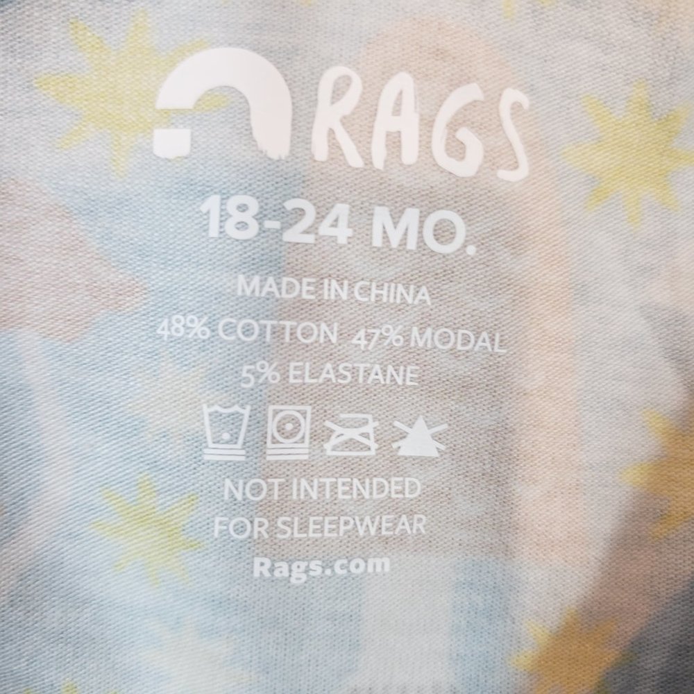 RAGS Short Sleeved Hooded Blue Romper with Printed Mushrooms, & Kangaroo Pocket - Picture 9 of 9